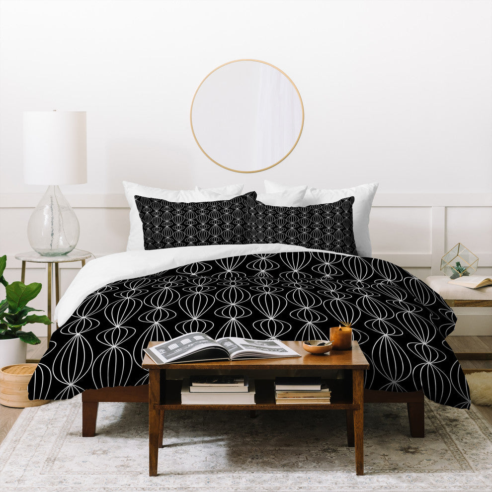 Gabi Lanterns Black Duvet Cover Set, Twin XL