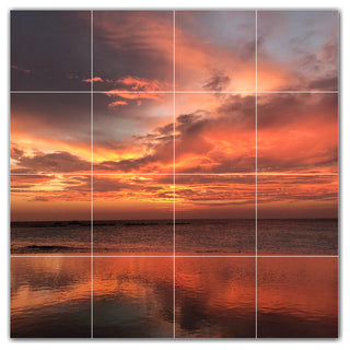 Sunset Ceramic Tile Wall Mural HZ500960-44XL. 48" x 48"