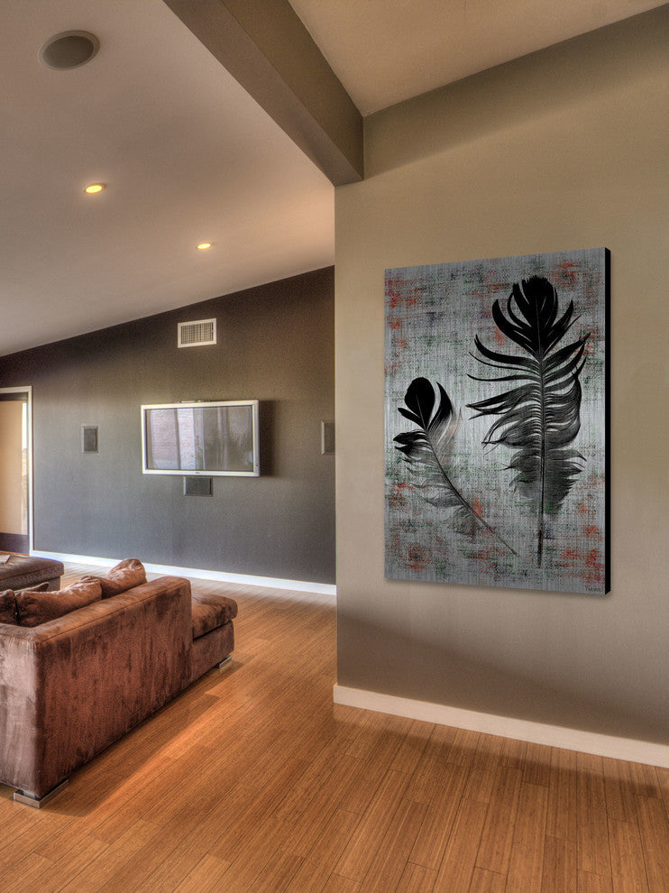 "Black Feathers" Print on Brushed Aluminum, 24"x36"