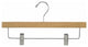 Wooden Bottom Hanger With Clips, Natural/Chrome, Box of 100