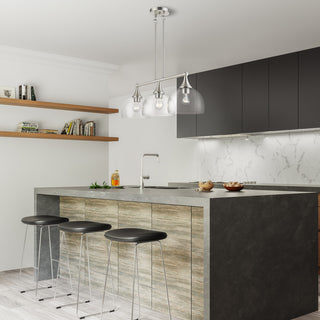 3 Light Brushed Nickel Linear Chandelier