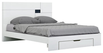72" X 85" X 43" 4pc California King Modern White High Gloss Bedrooom Set