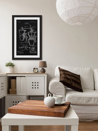 "Coffee Mill 1905 Black Paper" Framed Painting Print