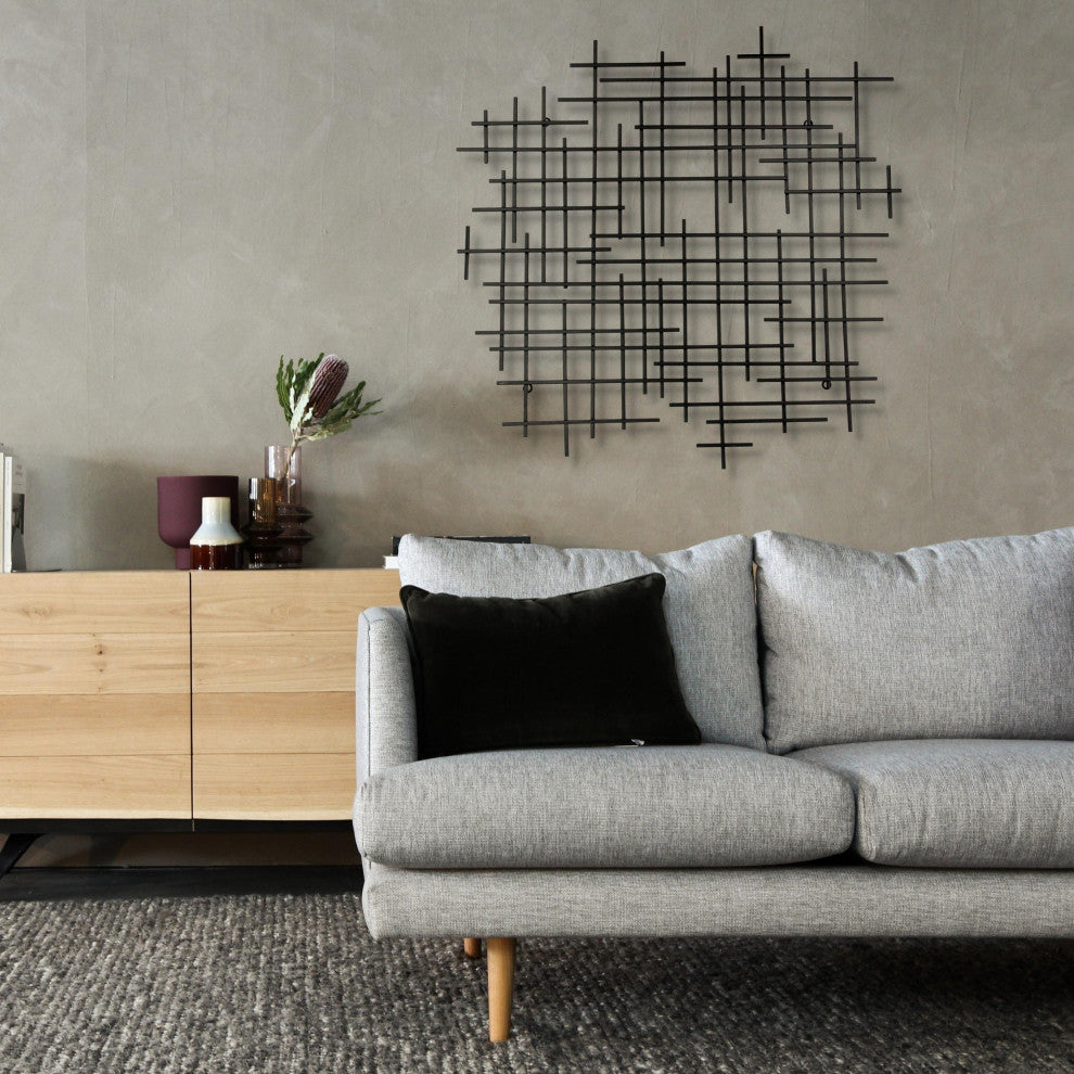Iquara Small Black Abstract Metal Wall Art