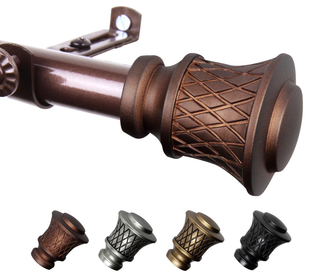 Verena 13/16" Curtain Rod, Cocoa, 18-28"
