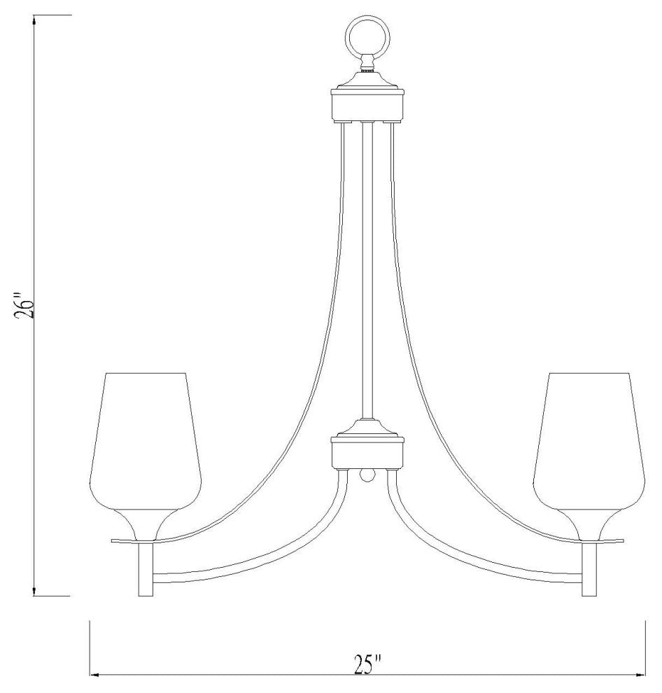 Z-Lite 473-5 Joliet 5 Light 25"W Chandelier - Brushed Nickel