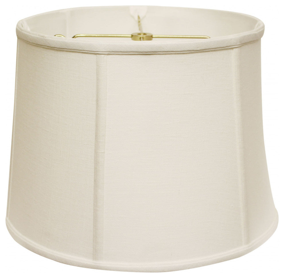 13" White Throwback Drum Linen Lampshade