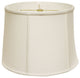 13" White Throwback Drum Linen Lampshade