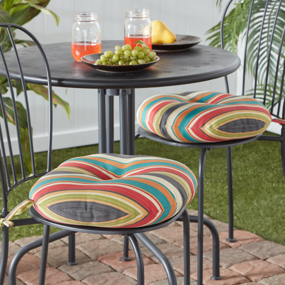 Outdoor 15" Bistro Chair Cushion, Set of 2, Sunset