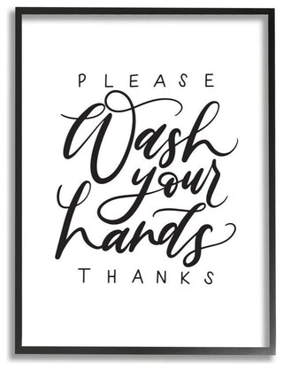What Your Hands Phrase Polite Bathroom Sentiment11x14