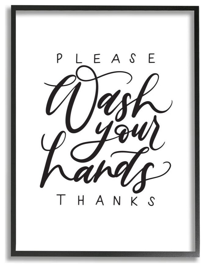What Your Hands Phrase Polite Bathroom Sentiment11x14