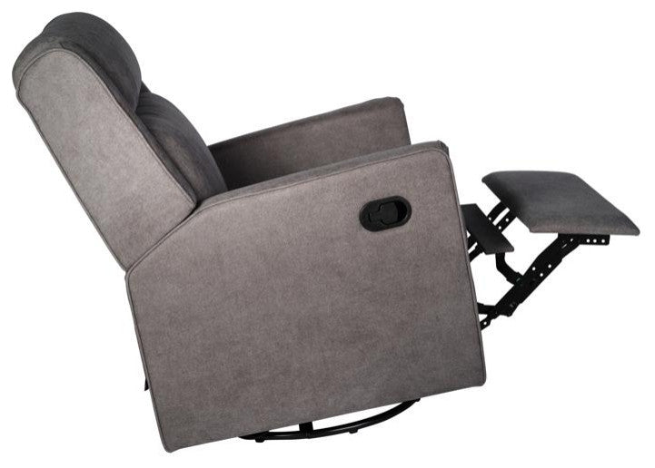 Cash Swivel Glider Rocker Recliner Chair, Dark Gray