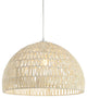 Campana 1-Light Bohemian Modern Woven Rattan/Iron LED Pendant, Cream