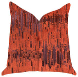 Luminous Skyscraper Luxury Throw Pillow in Orange Red Tones, 24"x24"