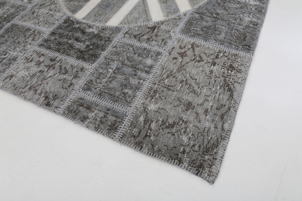 Rug N Carpet - Hand-knotted Turkish 5' 7'' x 8' 2'' Flag Patchwork Rug