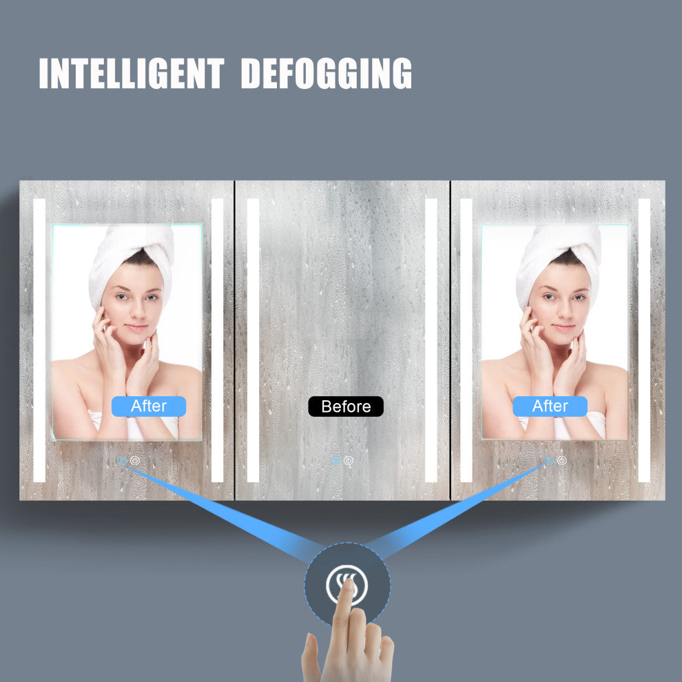 60" W x 30" H Aluminum Surface Mount Medicine Cabinet, Shelves