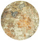 8" Round Modern Abstract Gold and Beige Indoor Area Rug