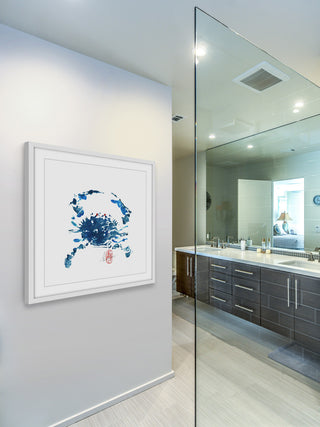 "Blue Crab" Framed Painting Print, 24"x24"