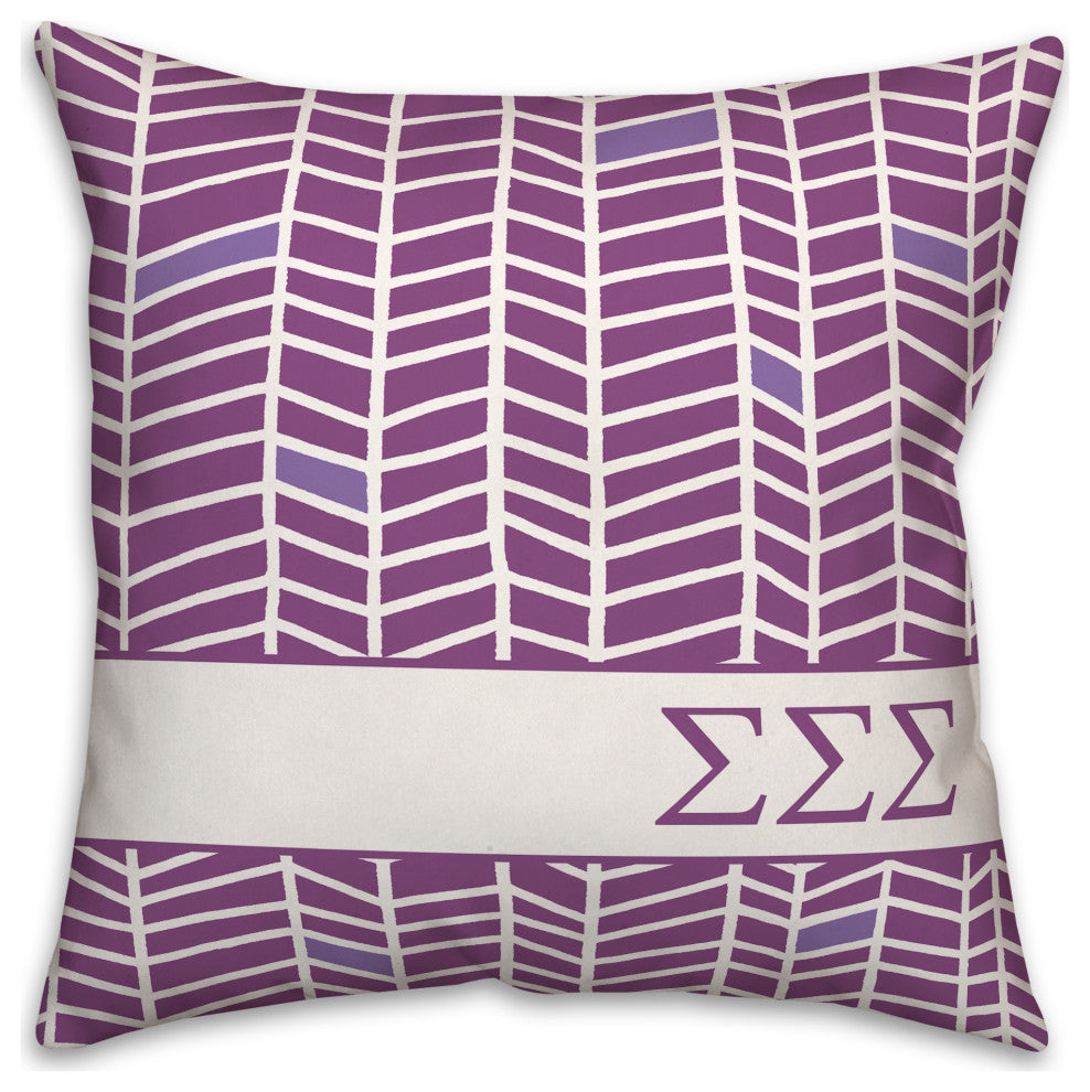 Sigma Sigma Sigma Chevron Pattern 18x18 Pillow