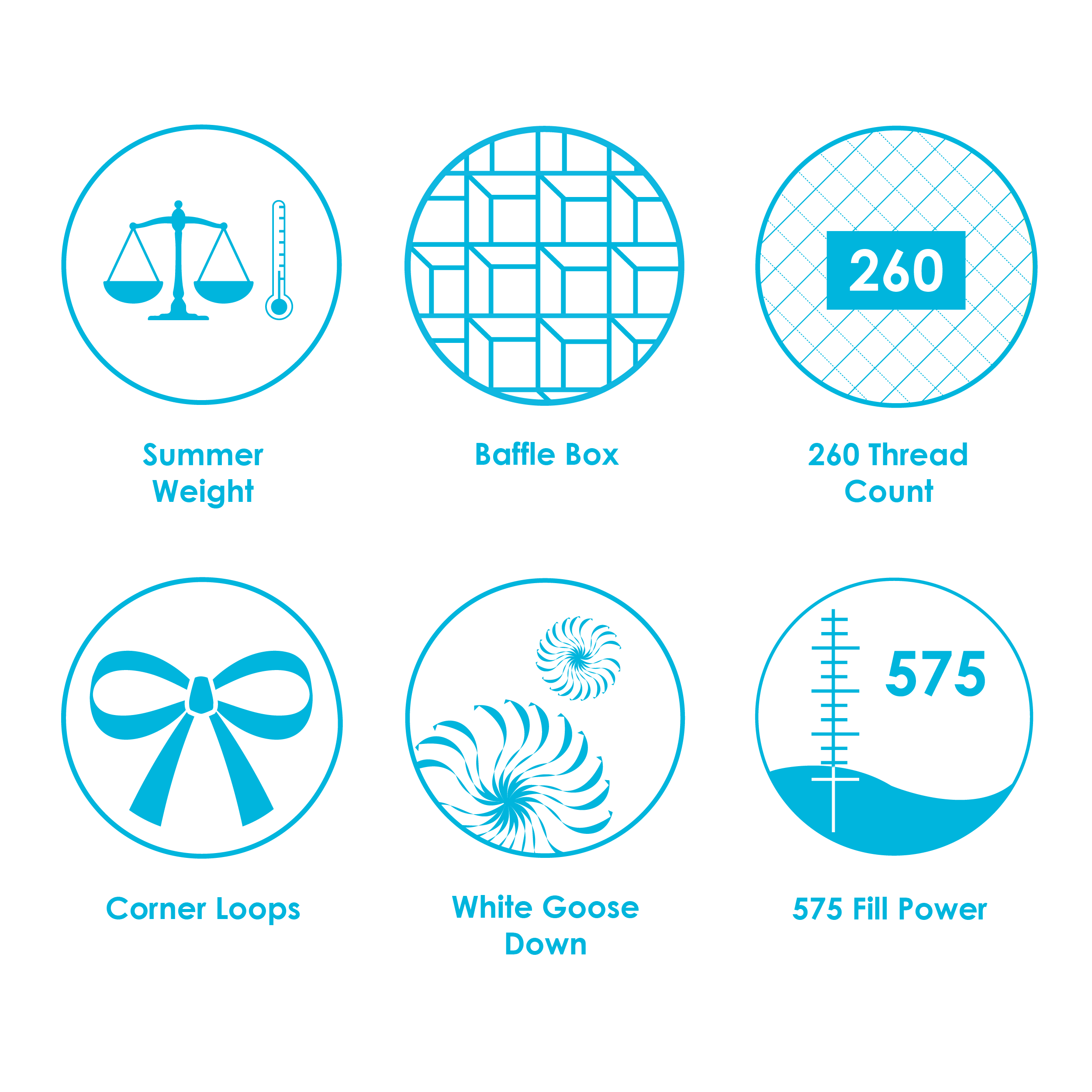 White Goose Down Comforter, Full, Summer Weight