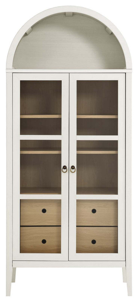 Nolan Tall Storage Display Cabinet - White Oak