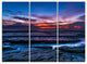 "Exotic Dark Blue Coquina Dawn" Beach Metal Wall Art, 3 Panels, 36"x28"