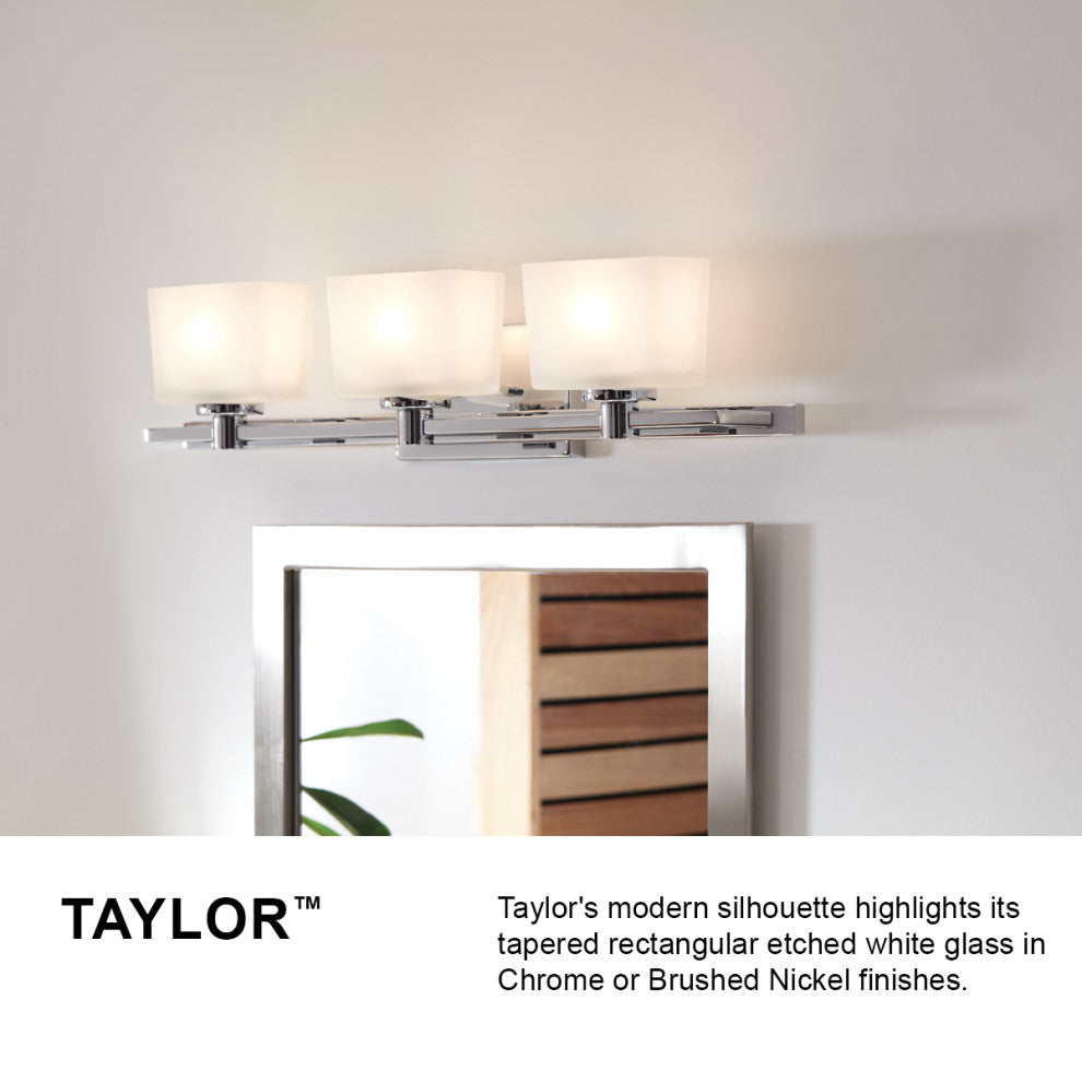 Hinkley Taylor Medium Three Light Vanity, Brushed Nickel