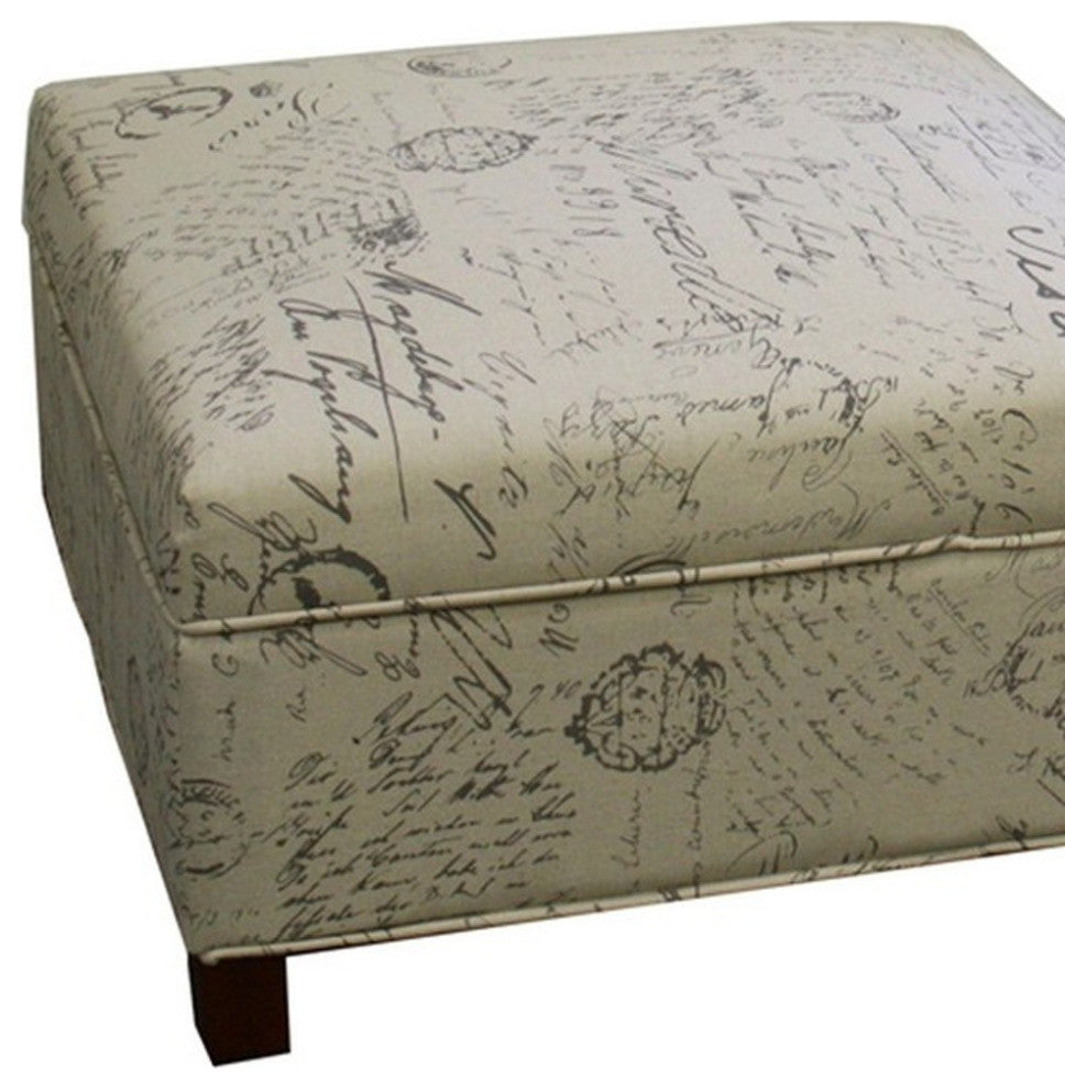 Postcard Print Square Ottoman