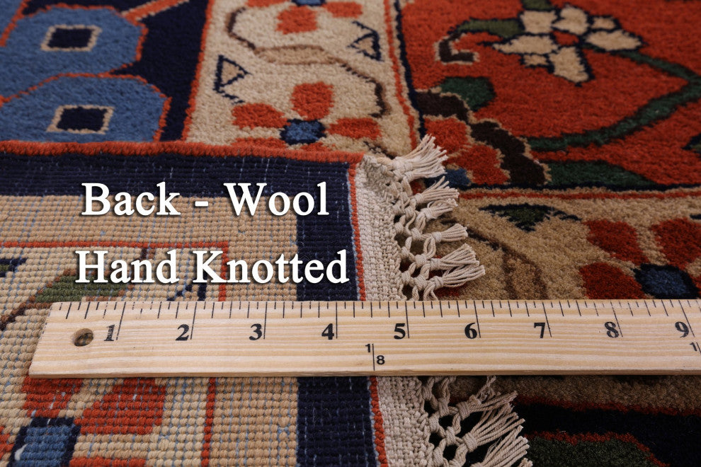 Signed Persian Varamin Hand-Knotted Wool Rug 10' 10" X 13' 10" Q10555