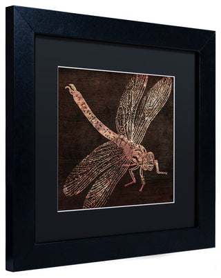 Color Bakery 'Dragonfly' Art, Black Frame, Black Matte, 11"x11"