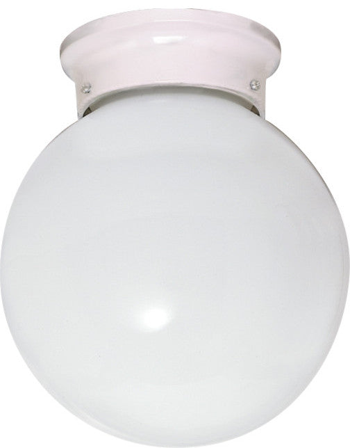 1 Light 8" Ceiling Fixture White Ball