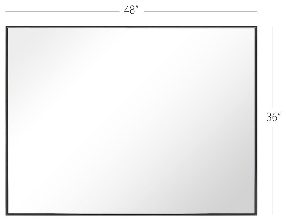 Rectangle Framed Bathroom Vanity Mirror Accent Wall Mirror, Black, 36"x48