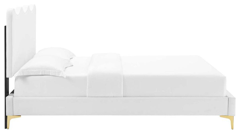 Current Performance Velvet Queen Platform Bed
