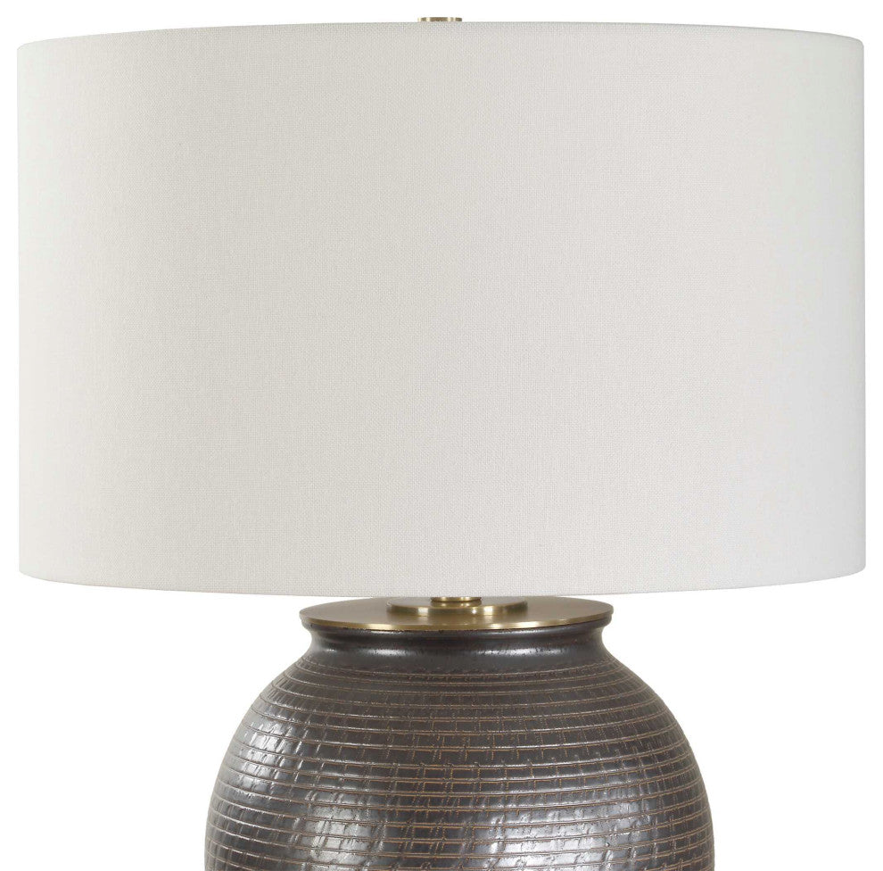 Uttermost Hawkins Bronze Ribbed Table Lamp