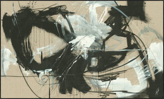 40x24 Abstract 391, Framed Artwork, Black