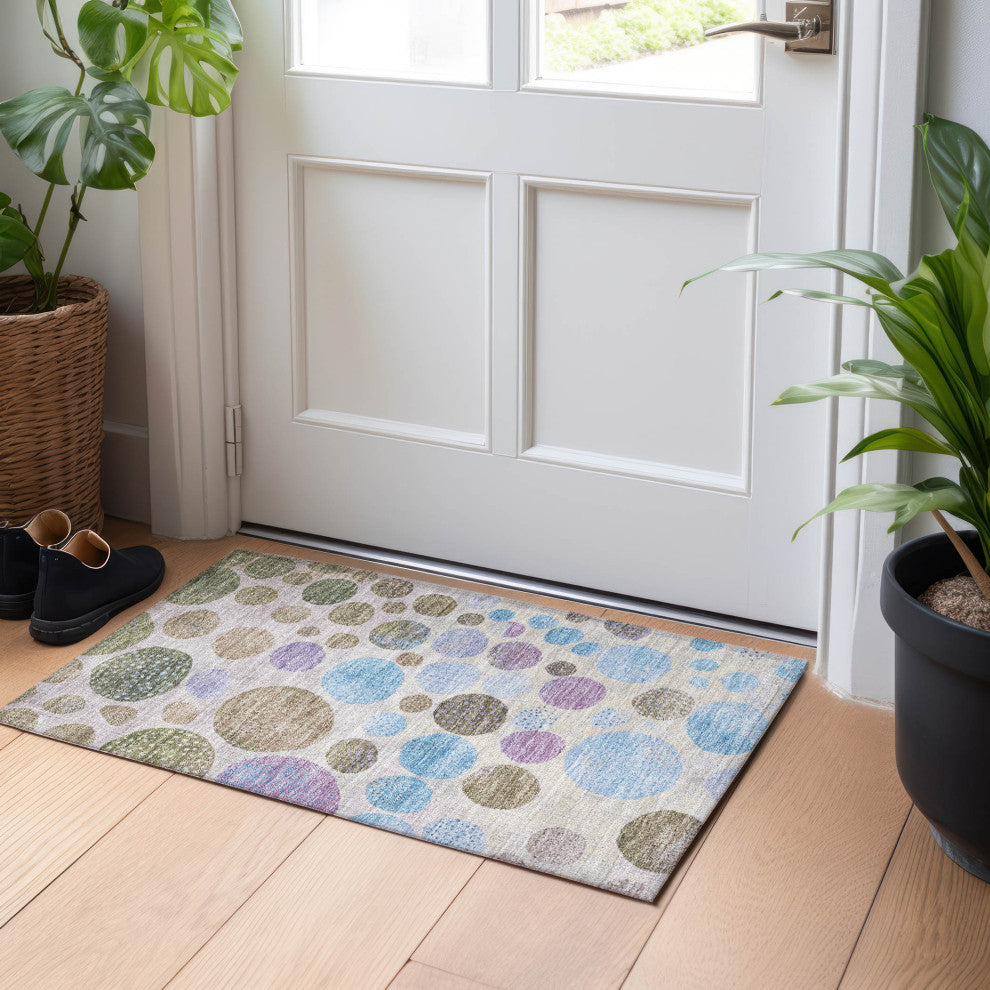 Machine Washable Indoor/Outdoor Chantille ACN1899 Taupe 1'8" x 2'6" Rug