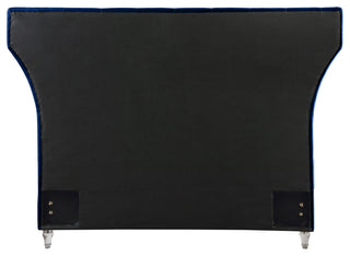 Kira Velvet Upholstered Bed, Navy, Queen