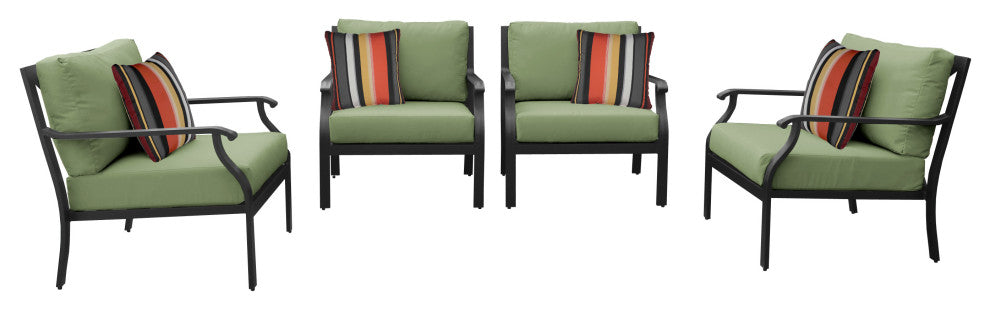 kathy ireland Madison Ave. 4 Piece Aluminum Patio Furniture Set 04g, Forest
