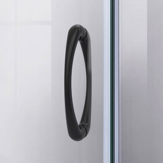 Prime 38x74 3/4 Frosted Glass Sliding Shower Enclosure Satin Black, Black