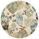 HomeRoots 7' Round Wool Ivory or Blue Area Rug