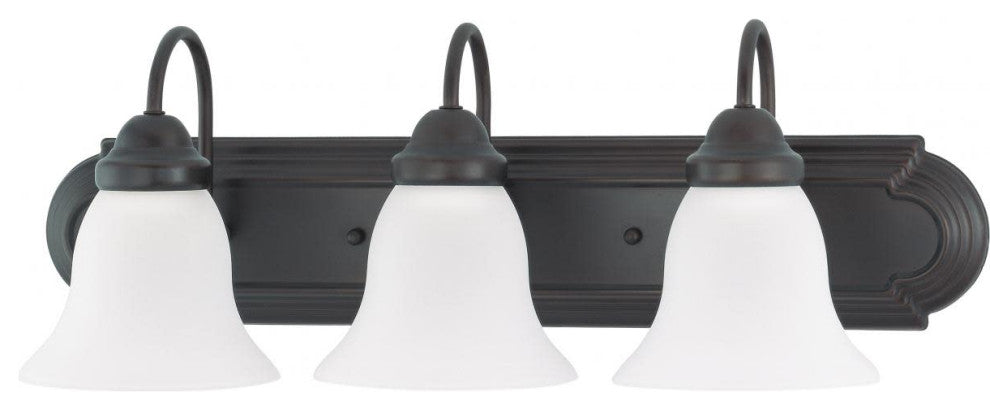Nuvo 3-Light Ballerina Vanity and Wall Light Fixture, Mahogany Bronze