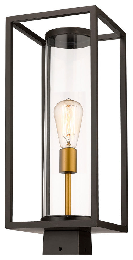 Zlite 584PHMS-DBZ-OBS 1-Light Outdoor Post Mount Fixture, Clear