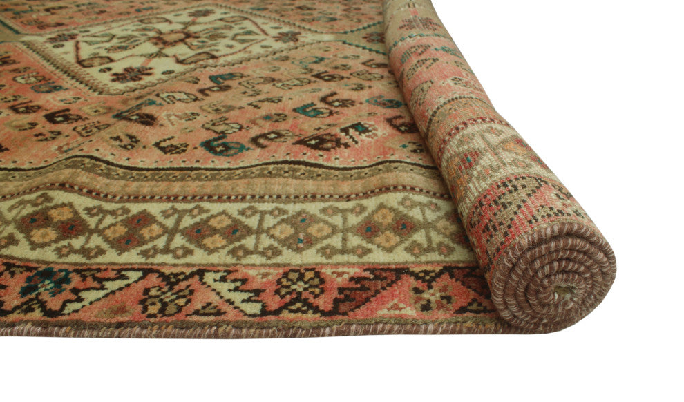 Fine Vintage Distressed Hafize Rose Rug