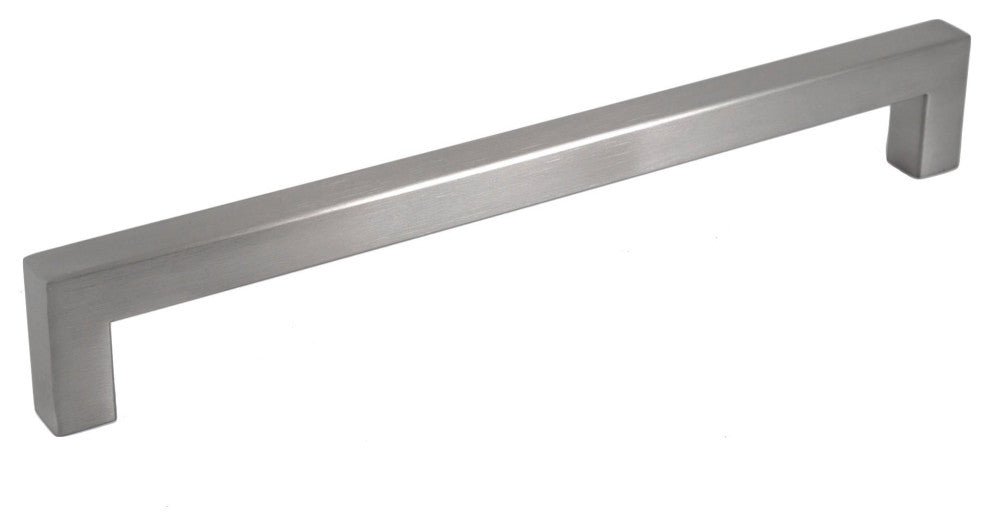 Celeste Square Bar Pull Outdoor Use Powder Coated Brushed Nickel Stainless 12mm, 8"