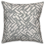 Grey Abstract Strokes 20x20 Throw Pillow