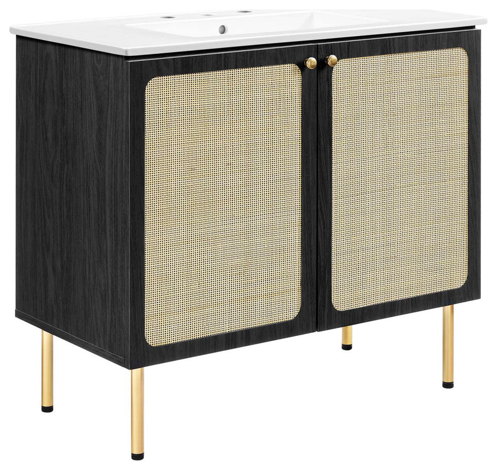 Chaucer 36" Bathroom Vanity - Black White