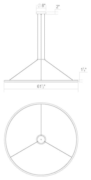 Sonneman 2235-62-27 Luna 62"W LED Ring Chandelier - 2700K - Satin Black