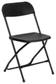 10 Pack Folding Chair, Coated Metal Frame With Plastic Seat & Open Back, Black