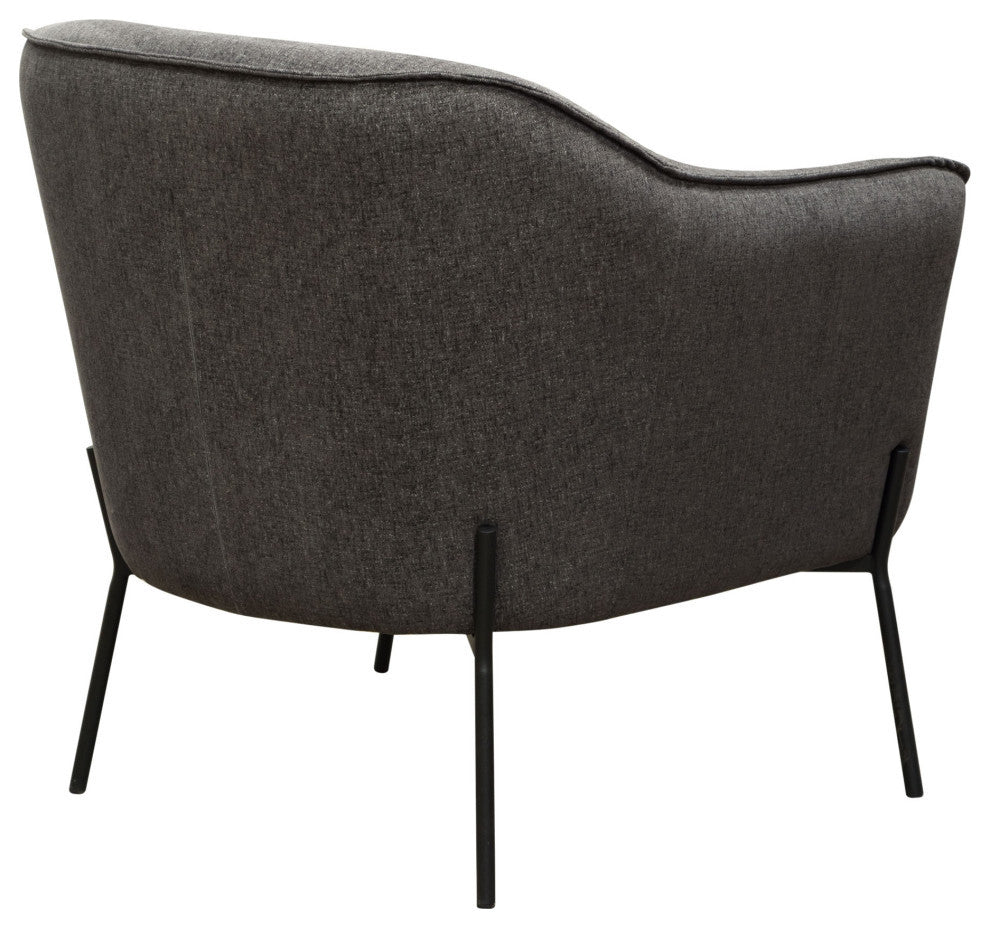 Status Accent Chair, Grey Fabric With Metal Leg by Diamond Sofa