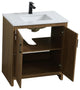 Home Living 30" Single Bathroom Vanity, Walnut Brown